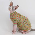 Rayures vintage sphynx t-shirts de chat sans poils